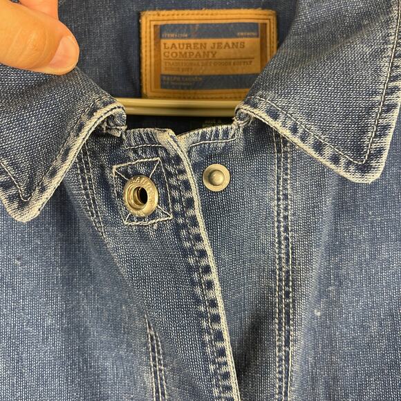 Vintage 90s Ralph Lauren Jeans Co Denim Chore Barn Workwear Jacket Women's Large - Picture 10 of 12